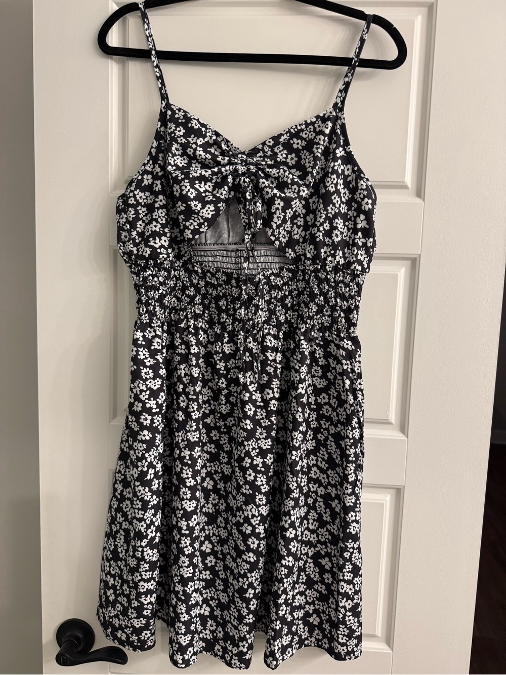 Black & White Floral Cutout Dress